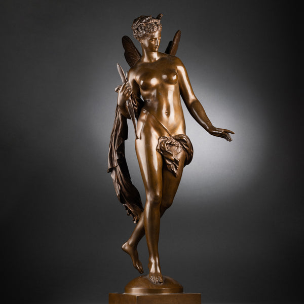 Mathurin MOREAU (1822-1912) 'Nymphe fluviale' Bronze patiné, fonte Colin, fin XIXème