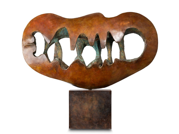 Constantin ANDREOU (1917-2007) 'Amour des Vagues' Laiton mis en forme et patiné, pièce unique.