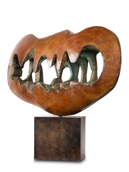 Constantin ANDREOU (1917-2007) 'Amour des Vagues' Laiton mis en forme et patiné, pièce unique.