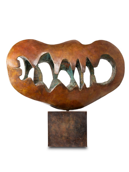 Constantin ANDREOU (1917-2007) 'Amour des Vagues' Laiton mis en forme et patiné, pièce unique.