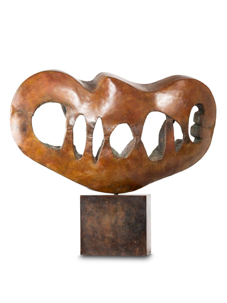 Constantin ANDREOU (1917-2007) 'Amour des Vagues' Laiton mis en forme et patiné, pièce unique.