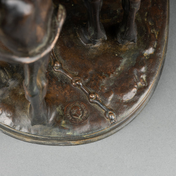 Alfred JACQUEMART (1824-1896) 'Attelage de boeufs' Bronze XIXème, fonte F. Barbedienne