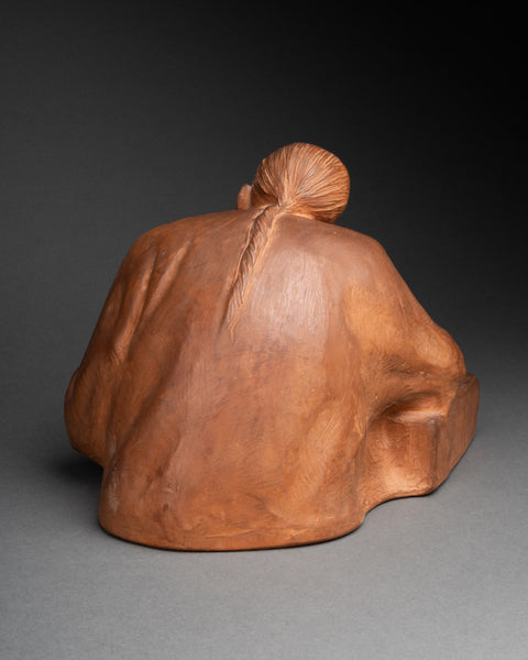 Gaston HAUCHECORNE (1880-1945) 'Asian calligrahiant character', Terracotta, Art Deco period.