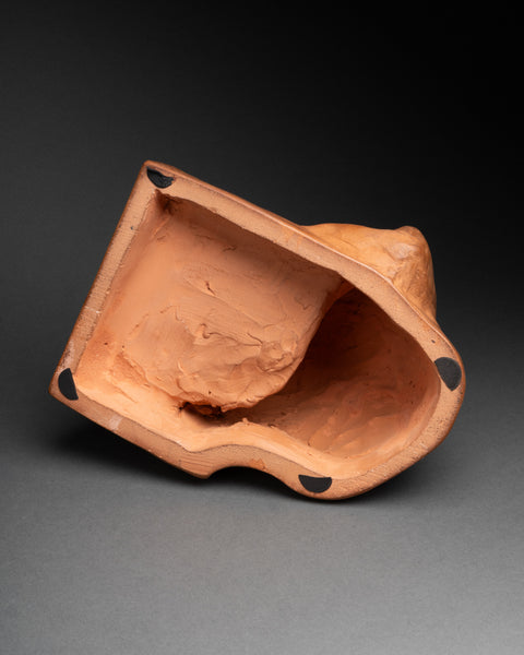 Gaston HAUCHECORNE (1880-1945) 'Asian calligrahiant character', Terracotta, Art Deco period.