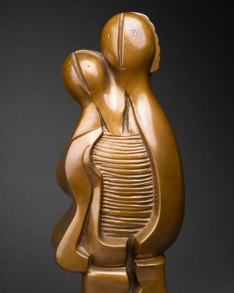 David EREVANTZI (1940, Arménie) Maternité stylisée, Epreuve originale en bronze patiné