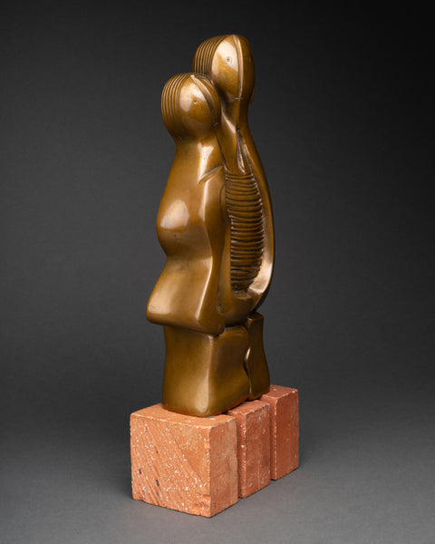 David EREVANTZI (1940, Arménie) Maternité stylisée, Epreuve originale en bronze patiné