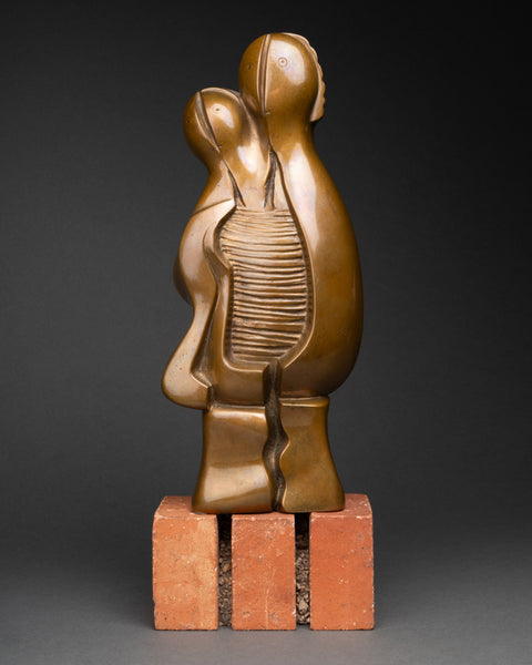 David EREVANTZI (1940, Arménie) Maternité stylisée, Epreuve originale en bronze patiné