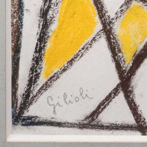 Emile Gilioli (1911-1977) Composition abstraite, pastel. Vers 1960.