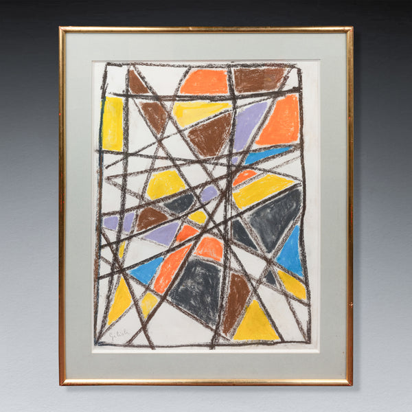 Emile Gilioli (1911-1977) Composition abstraite, pastel. Vers 1960.