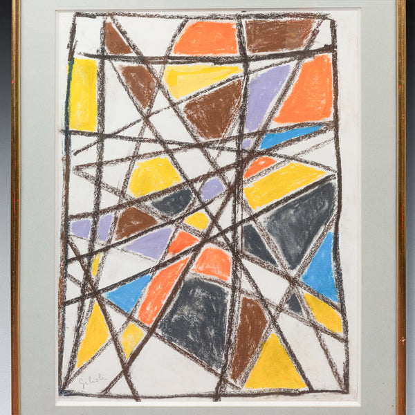 Emile Gilioli (1911-1977) Composition abstraite, pastel. Vers 1960.