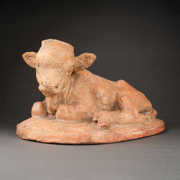 Arnold HUGGLER (1894-1988) 'Lying Calf' Original proof in terracotta