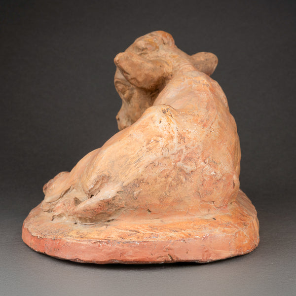 Arnold HUGGLER (1894-1988) 'Lying Calf' Original proof in terracotta