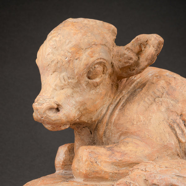 Arnold HUGGLER (1894-1988) 'Lying Calf' Original proof in terracotta