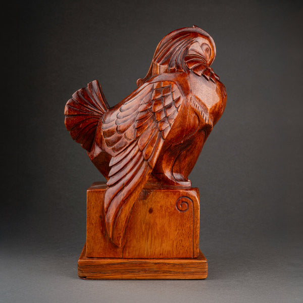 Joël et Jan MARTEL - Canard javanais - Exceptionnelle taille directe sur bois, 1917.