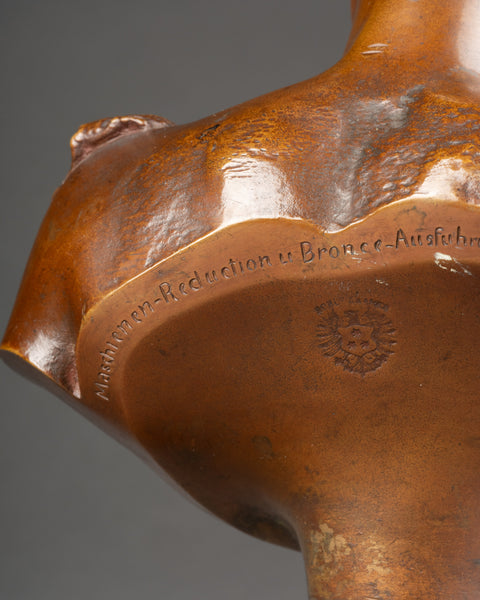 Hermann GLADENBECK (1827-1918) 'Buste d'Hermès de Praxitèle' Bronze patiné fin XIXème