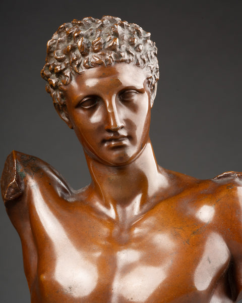 Hermann GLADENBECK (1827-1918) 'Buste d'Hermès de Praxitèle' Bronze patiné fin XIXème