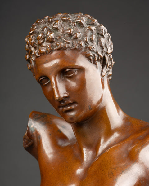 Hermann GLADENBECK (1827-1918) 'Buste d'Hermès de Praxitèle' Bronze patiné fin XIXème