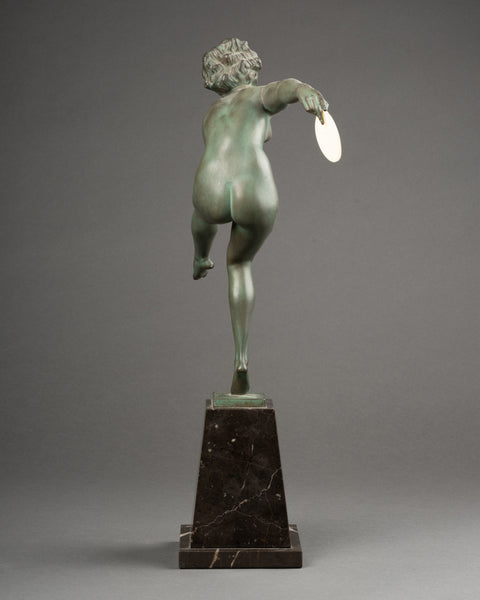 Marcel BOURAINE (1886-1948) alias 'Derenne' Danseuse aux cymballes. Grand Régule Art Déco