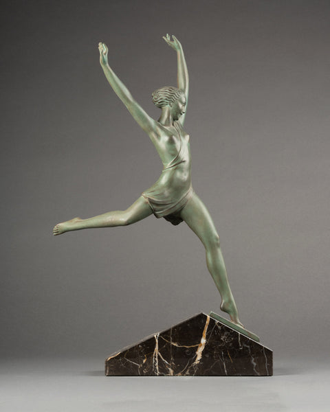 Pierre Le Faguays (1892-1962) alias 'FAYRAL' Danseuse à l'arabesque, régule Art Déco.