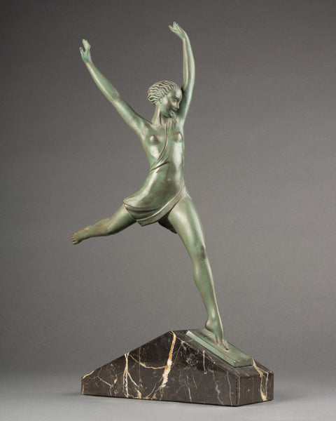 Pierre Le Faguays (1892-1962) alias 'FAYRAL' Danseuse à l'arabesque, régule Art Déco.