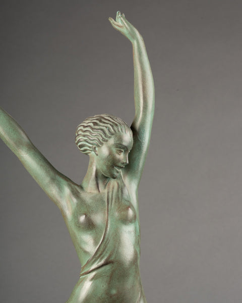 Pierre Le Faguays (1892-1962) alias 'FAYRAL' Danseuse à l'arabesque, régule Art Déco.