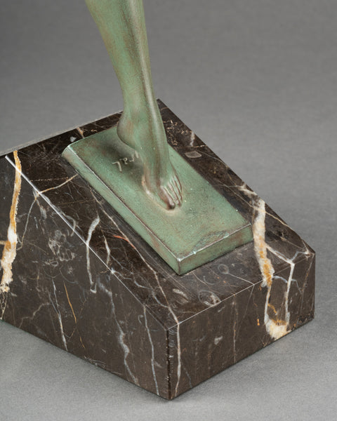 Pierre Le Faguays (1892-1962) alias 'FAYRAL' Danseuse à l'arabesque, régule Art Déco.