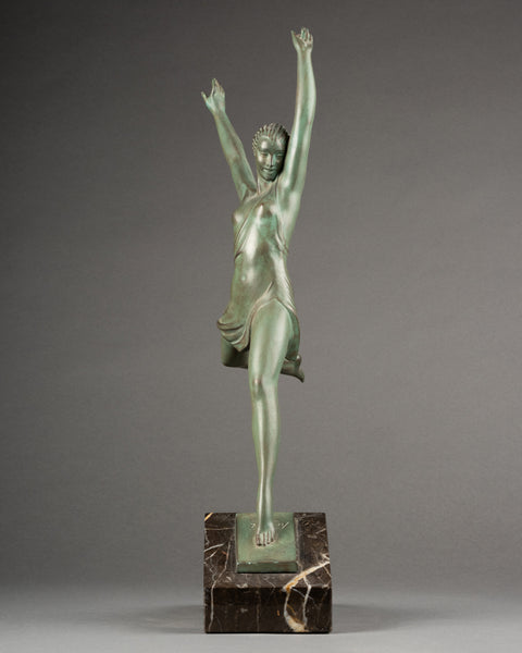 Pierre Le Faguays (1892-1962) alias 'FAYRAL' Danseuse à l'arabesque, régule Art Déco.