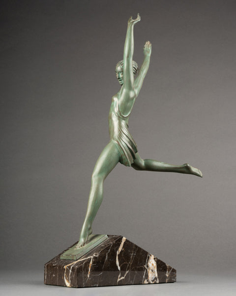 Pierre Le Faguays (1892-1962) alias 'FAYRAL' Danseuse à l'arabesque, régule Art Déco.