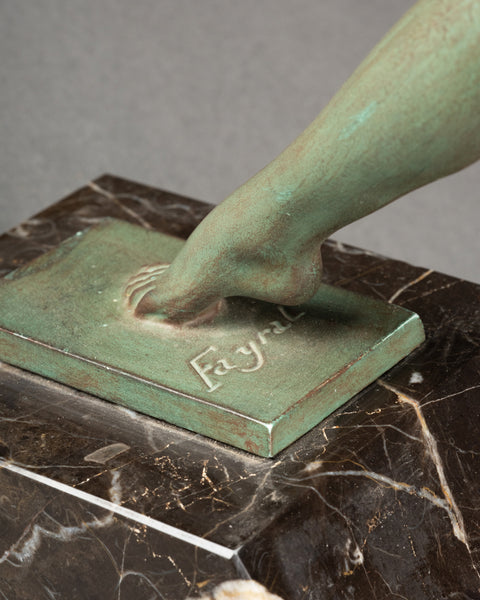 Pierre Le Faguays (1892-1962) alias 'FAYRAL' Danseuse à l'arabesque, régule Art Déco.