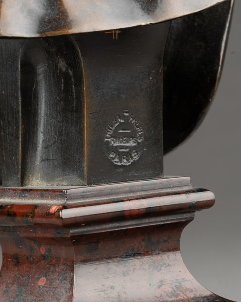 Alexandre FAlGUIERE (1831-1900) 'Buste de Diane chasseresse' Bronze patiné, début du XXème