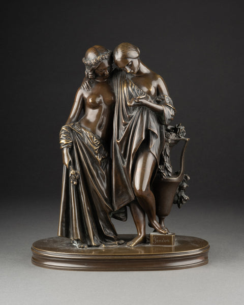 James PRADIER (1790-1852) 'deux muses' Bronze XIXème