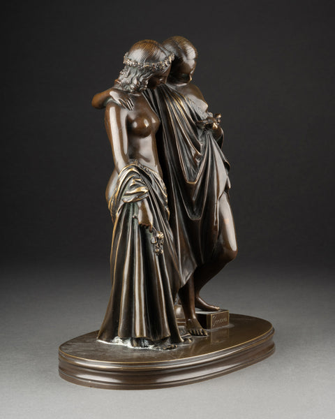 James PRADIER (1790-1852) 'deux muses' Bronze XIXème