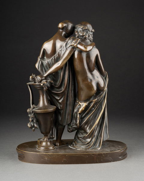 James PRADIER (1790-1852) 'deux muses' Bronze XIXème