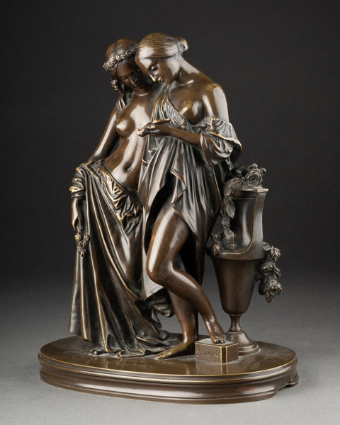James PRADIER (1790-1852) 'deux muses' Bronze XIXème