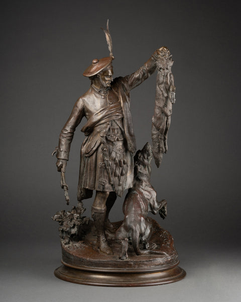 Pierre Jules MENE (1810-1879) 'Ecossais montrant un renartd à son chien' Bronze XIXème
