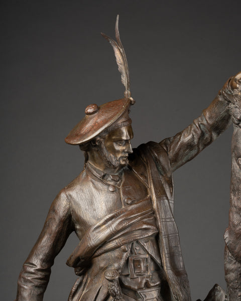 Pierre Jules MENE (1810-1879) 'Ecossais montrant un renartd à son chien' Bronze XIXème