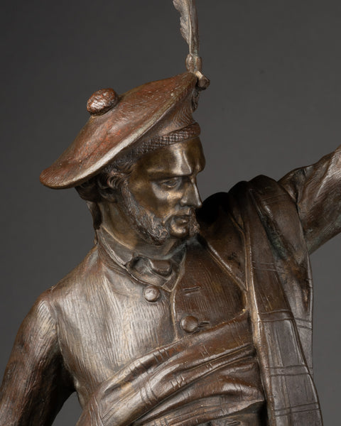 Pierre Jules MENE (1810-1879) 'Ecossais montrant un renartd à son chien' Bronze XIXème