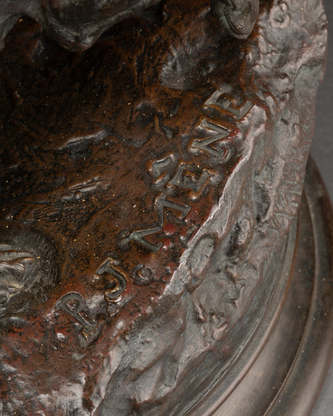 Pierre Jules MENE (1810-1879) 'Ecossais montrant un renartd à son chien' Bronze XIXème