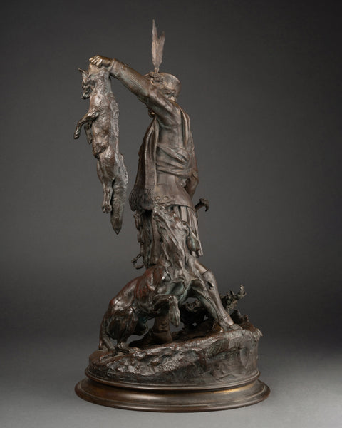 Pierre Jules MENE (1810-1879) 'Ecossais montrant un renartd à son chien' Bronze XIXème