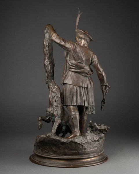 Pierre Jules MENE (1810-1879) 'Ecossais montrant un renartd à son chien' Bronze XIXème