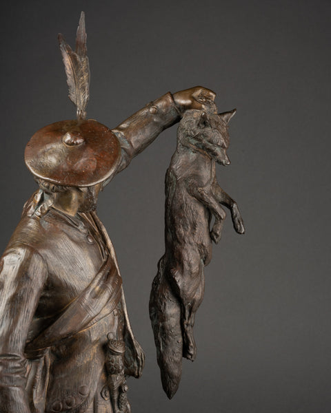 Pierre Jules MENE (1810-1879) 'Ecossais montrant un renartd à son chien' Bronze XIXème
