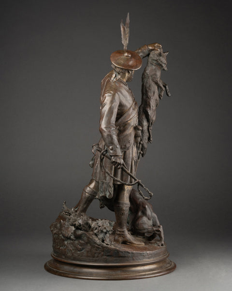 Pierre Jules MENE (1810-1879) 'Ecossais montrant un renartd à son chien' Bronze XIXème
