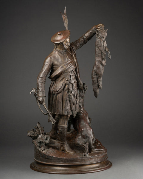 Pierre Jules MENE (1810-1879) 'Ecossais montrant un renartd à son chien' Bronze XIXème