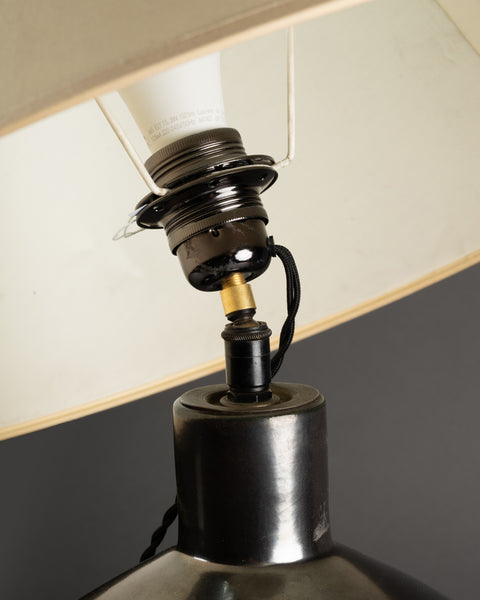 Ateliers PRIMAVERA - Lampe 'boule' en céramique émaillée 'canon de fusil'