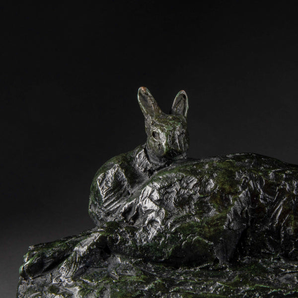 Pierre Robert CHRISTOPHE (1880-1971) 'Family of rabbits', patinated bronze. Art Deco period?