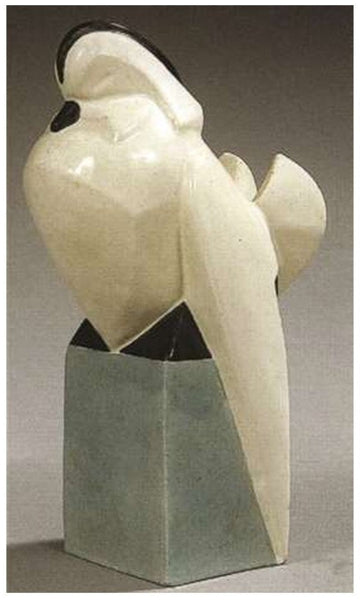 Joël et Jan MARTEL - Canard javanais - Exceptionnelle taille directe sur bois, 1917.