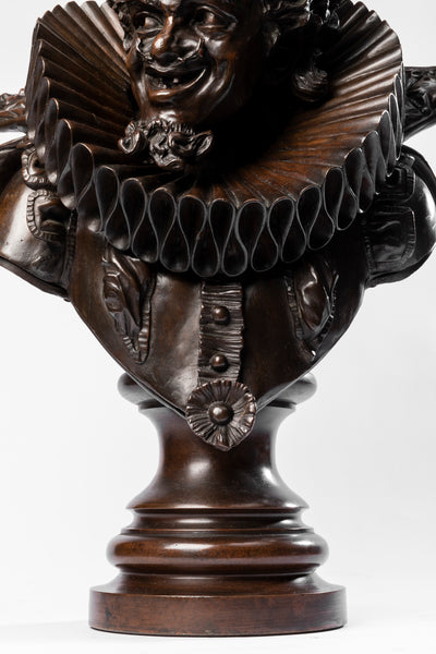 Antonio PANDIANI (1838-1928) ‘Menestrello’ Exceptionnel Bronze patiné. Italie, fin du XIXème siècle.