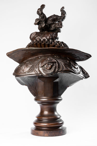 Antonio PANDIANI (1838-1928) ‘Menestrello’ Exceptionnel Bronze patiné. Italie, fin du XIXème siècle.