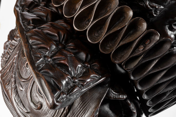 Antonio PANDIANI (1838-1928) ‘Menestrello’ Exceptionnel Bronze patiné. Italie, fin du XIXème siècle.