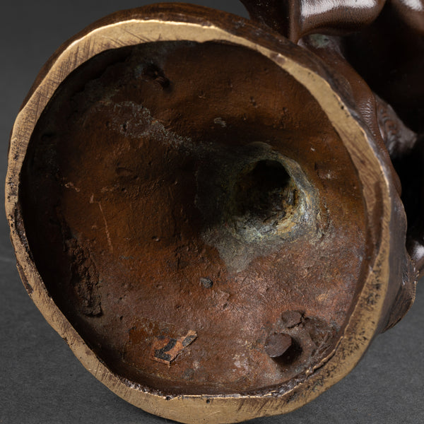 Bacchus ivre, Silène et Bacchante - Bronze patiné XIXème